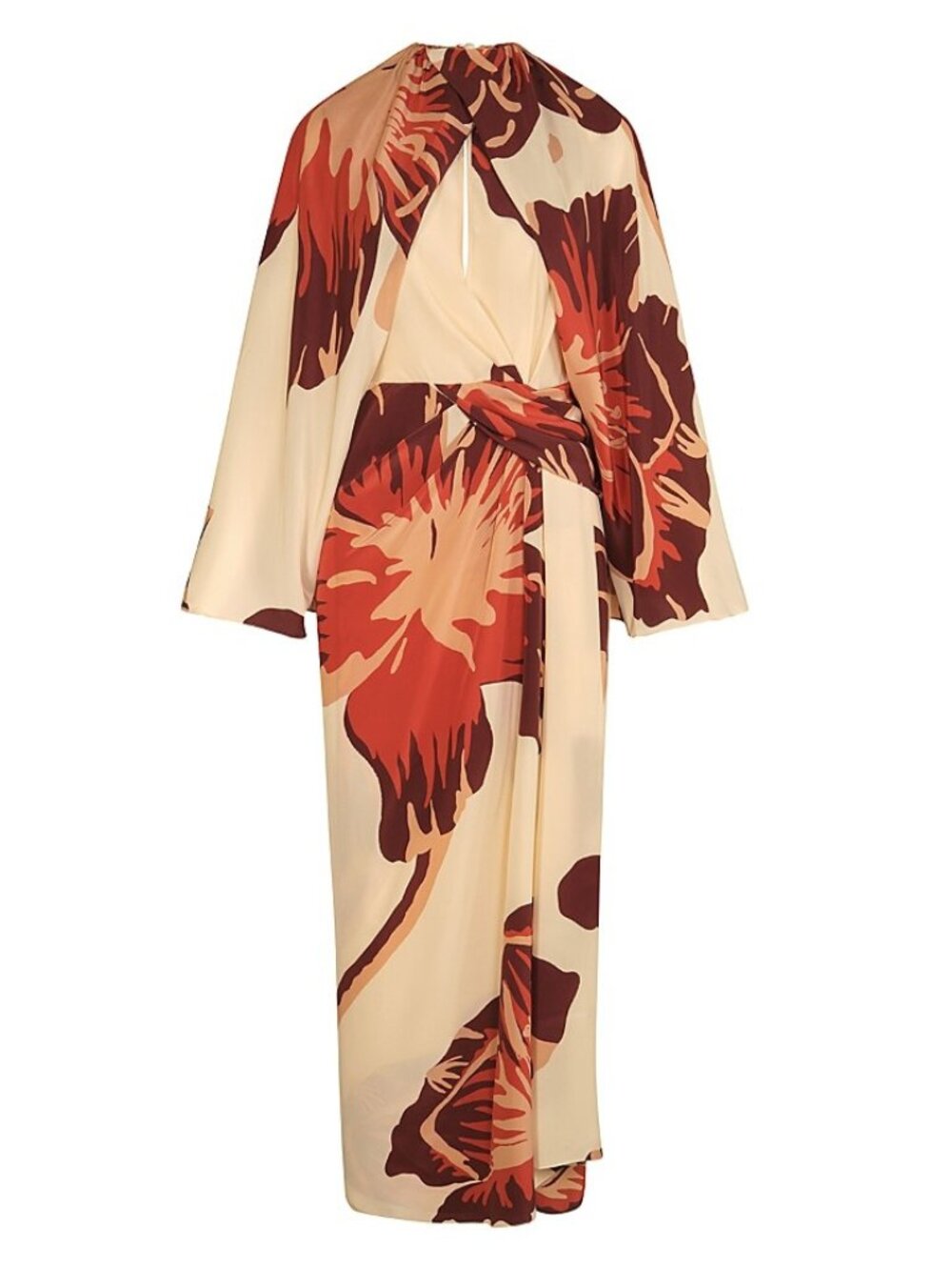 Johanna Ortiz Odyssey Silk Ankle Dress Ecru Multi Size 4 NWT